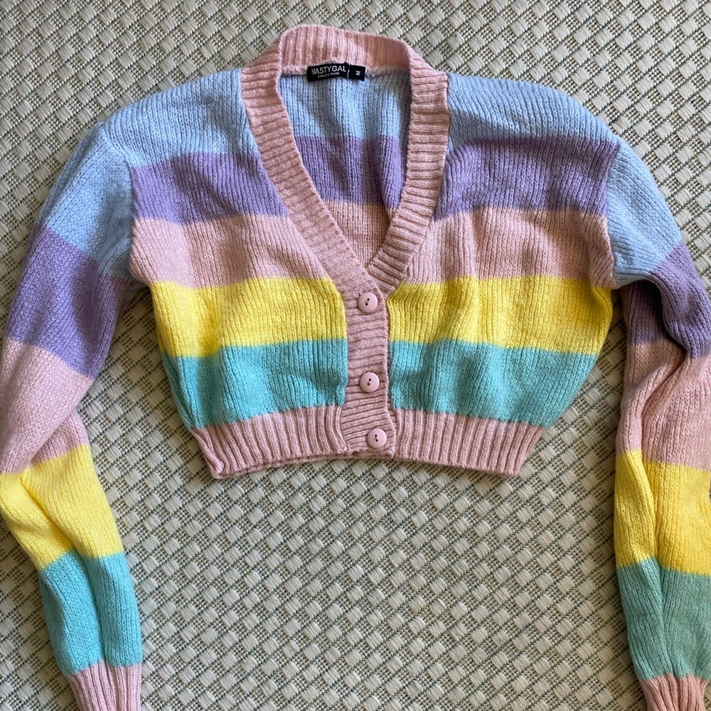 Multi colored cropped sweater